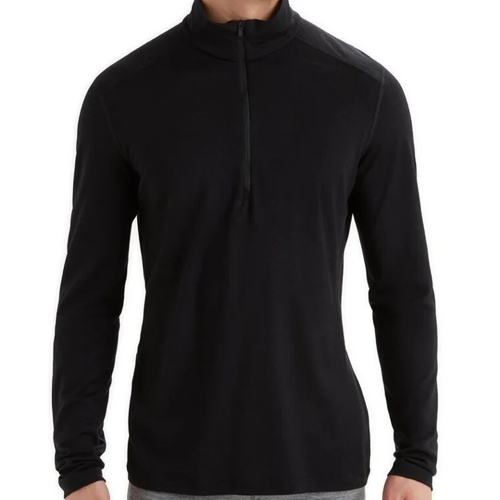 Icebreaker Men Merino 200 Oasis LS Half Zip Black — M