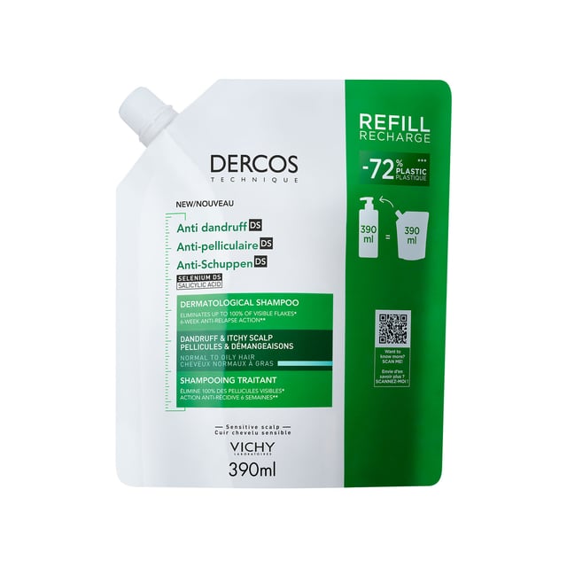 Vichy Dercos Anti-Dandruff Shampoo Normal/Oily/ Hair Refill 390 ml
