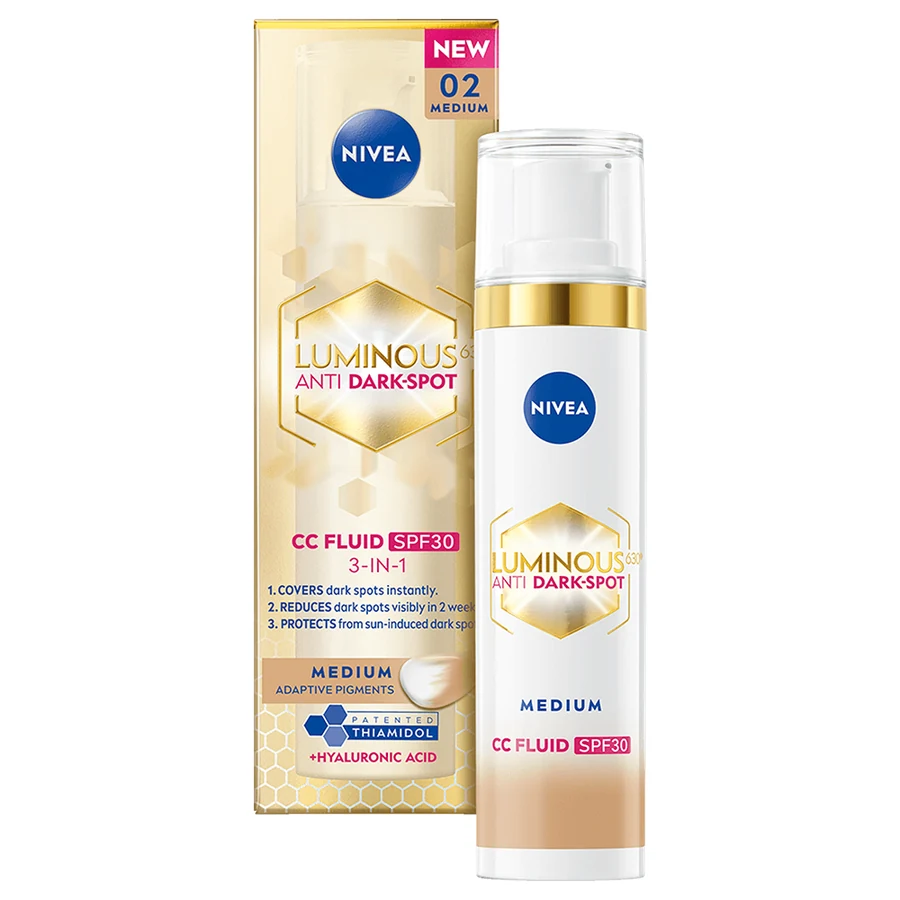 NIVEA Luminous 630 Anti Dark-Spot CC Fluid 3-in-1 Medium SPF30 40 ml