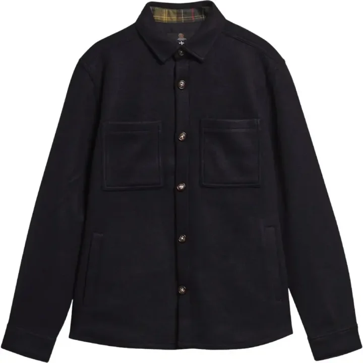 Barbour Lifestyle Marltown Tailored Wool Blend Overshirt Navy