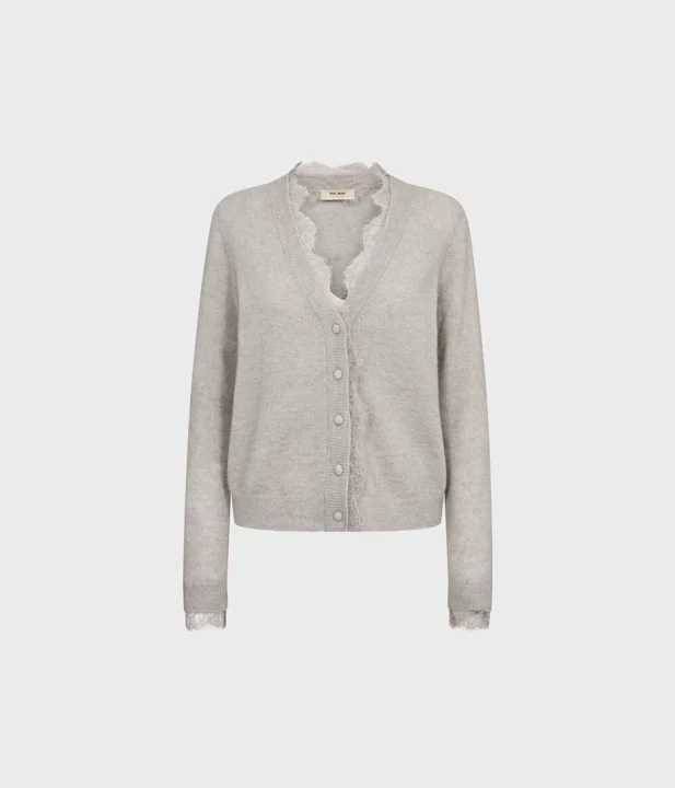 Mmhelmi Lace Knit Cardigan (821 Mourning Dove)