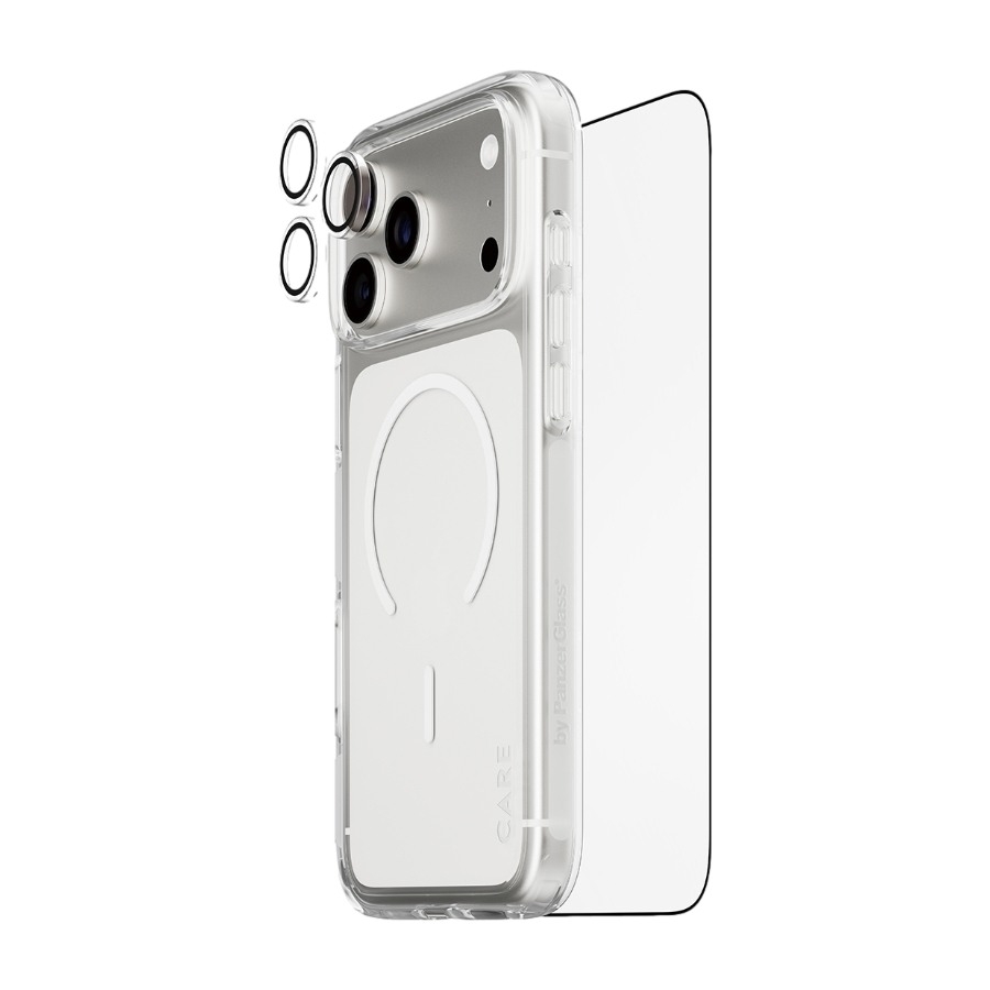 PanzerGlass iPhone 18 Pro Max CARE Flagship 3-i-1-paket, transparent