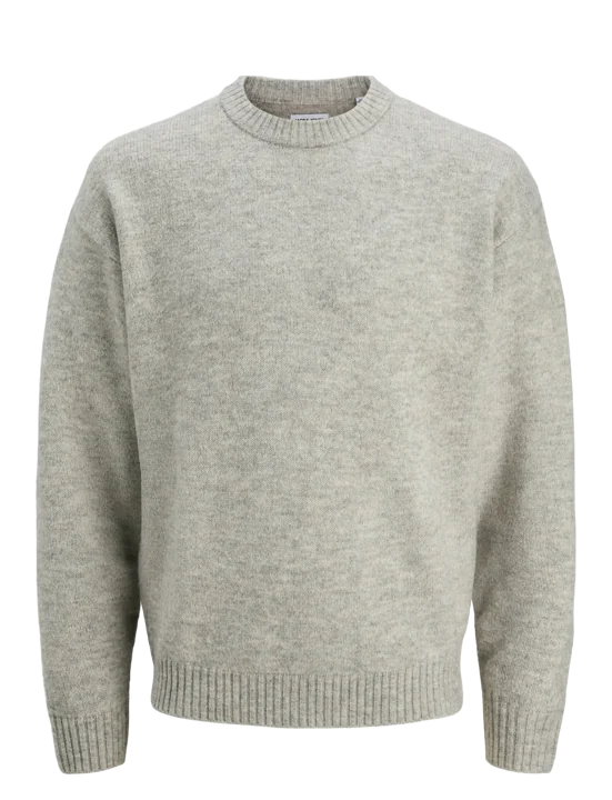 JJESOHO OLLIE KNIT CREW NECK SN - Stickad tröja - LIGHT GREY MELANGE