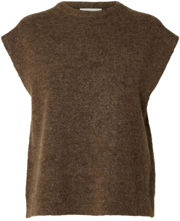 Slwlulu Sl Knit Vest Noos (Dachshund Detail:MELANGE)