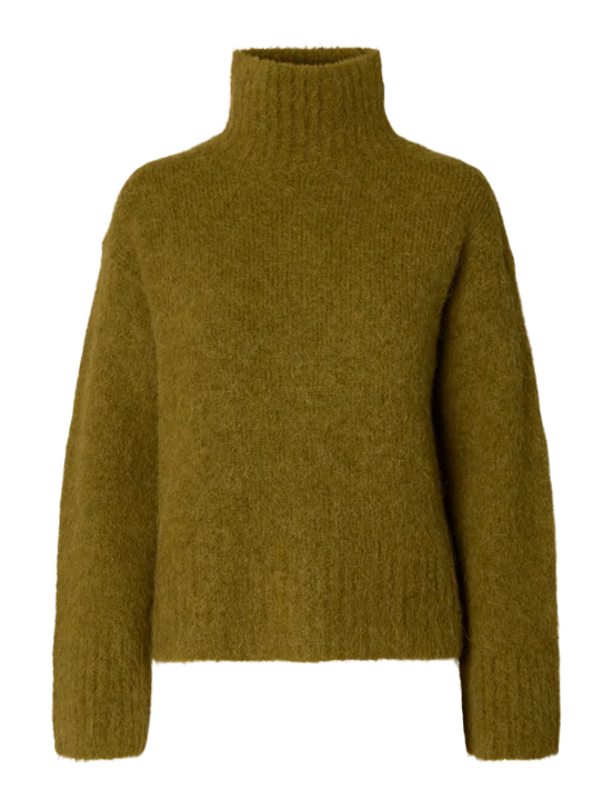 Slfgabriella Ls Knit High Neck Noos. (FIR GREEN)