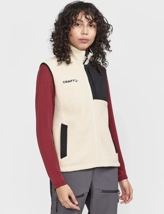 ADV Explore Pile Fleece Vest Women fleeceväst - Ecru-Black-211999 – Ecru-Black-211999 – M