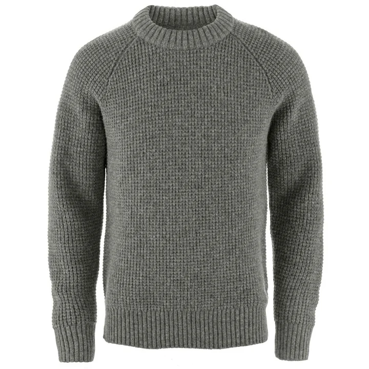 Herr Övik Waffle Knit ulltröja – Black Oak – M