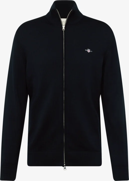 GANT Casual Cotton Knitted Full Zip Black