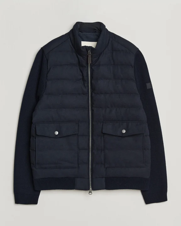 Gant Padded Hybrid Flannel Jacket Evening Blue