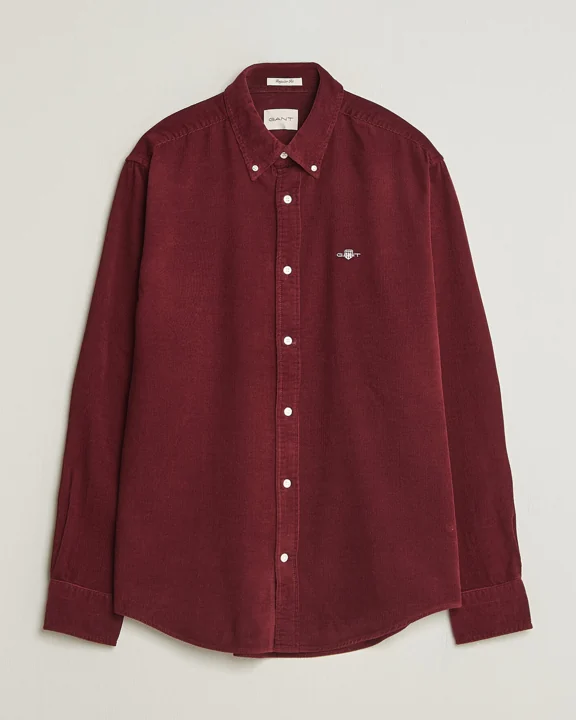 Gant Regular Fit Corduroy Shirt Deep Grape Wine