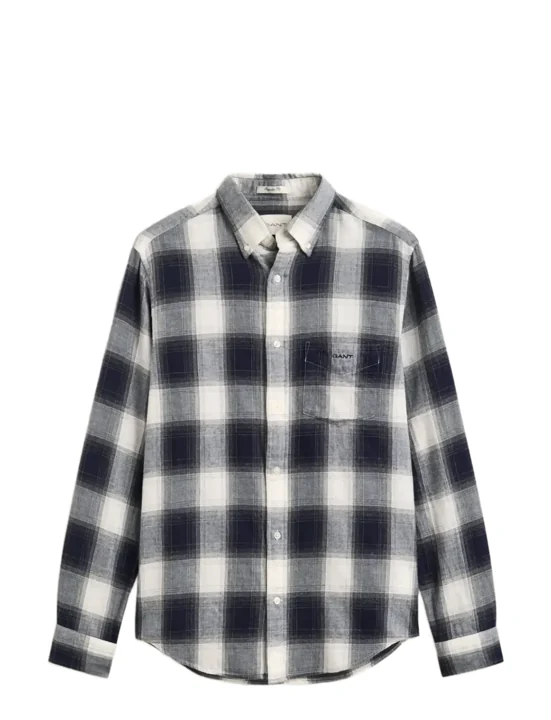GANT CHECKED WINDBLOWN FLANNEL SHIRT - Skjorta - evening blue