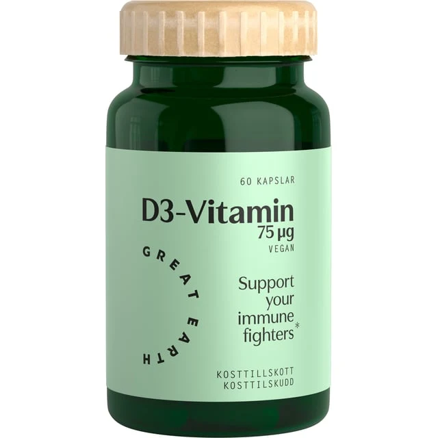 Great Earth Vitamin D3 75μg 60 kapslar