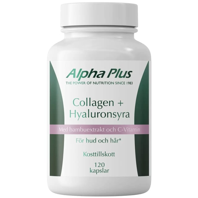 Alpha Plus Collagen + Hyaluronsyra 120 kapslar