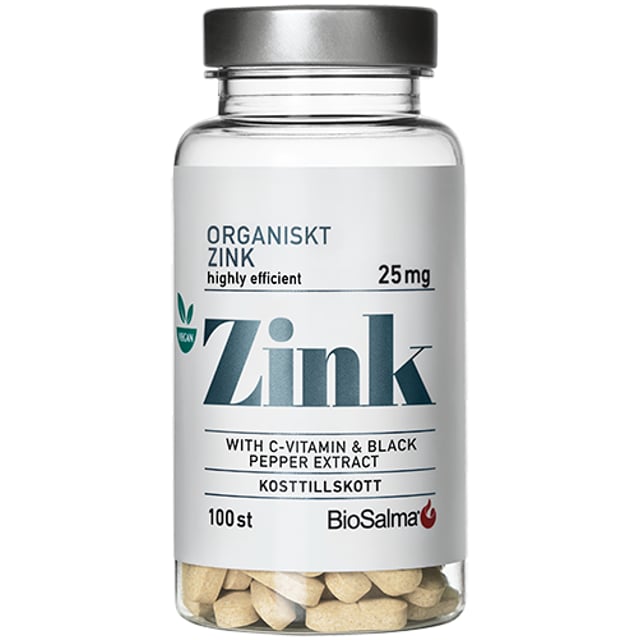 BioSalma Organiskt Zink 100 tabletter 25 mg