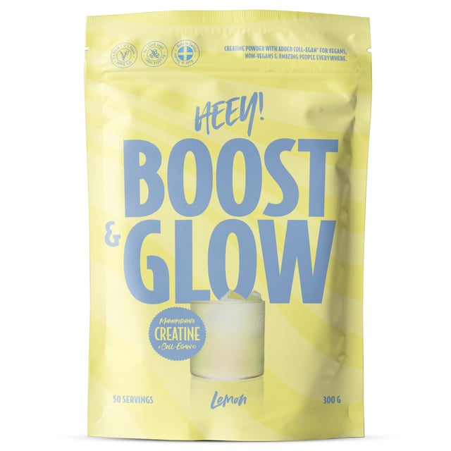Heey! Boost & Glow, Creatine + Coll-Egan, Lemon, 300 g