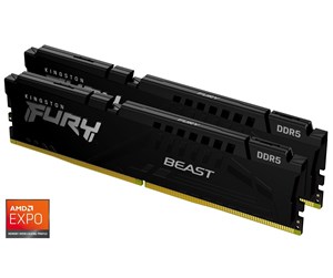 Kingston FURY Beast DDR5-5600 - 16GB - CL36 - Dual Channel (2 pcs) - AMD EXPO & Intel XMP - Svart