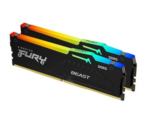 Kingston FURY Beast RGB DDR5-6000 - 16GB - CL30 - Dual Channel (2 pcs) - AMD EXPO & Intel XMP - Svart med RGB