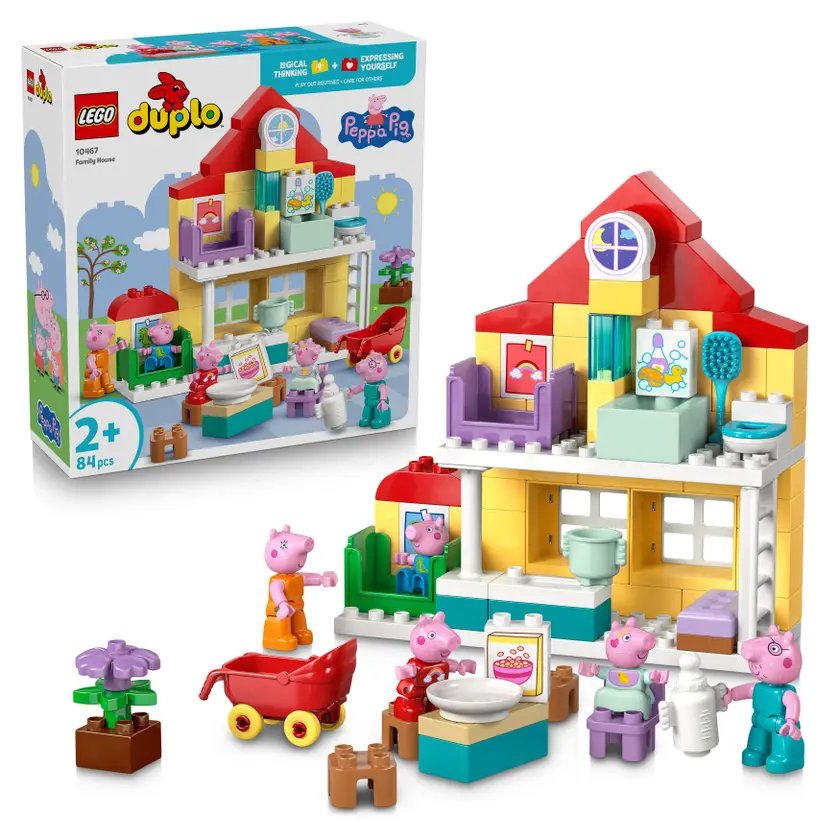 LEGO® DUPLO® Greta Gris Familjevilla Byggset med 5 figurer av hela Greta Gris familj – 10467