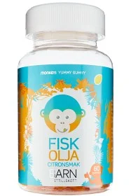 Monkids Fiskolja Citron 60 tuggtabletter