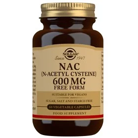 Solgar NAC (N-acetyl-L-cystein) 600 mg 60 kapslar