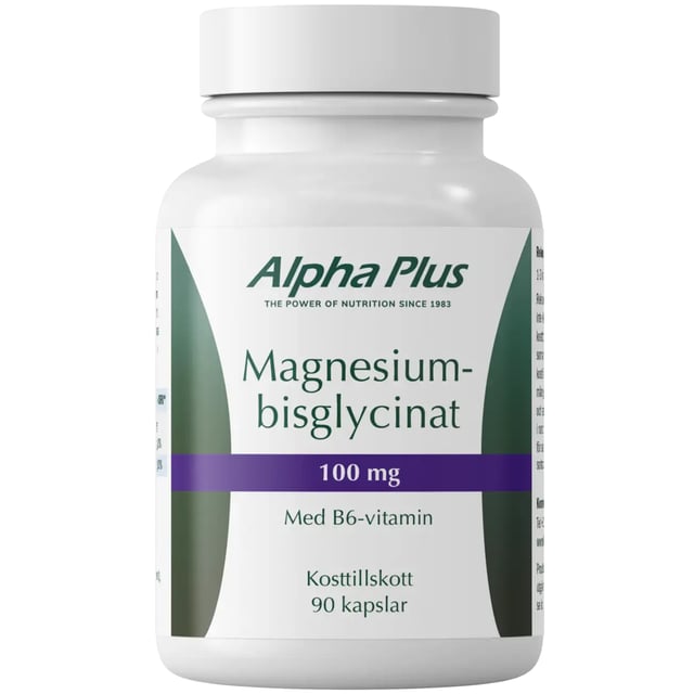 Alpha Plus Magnesiumbisglycinat 100 mg 90 kapslar