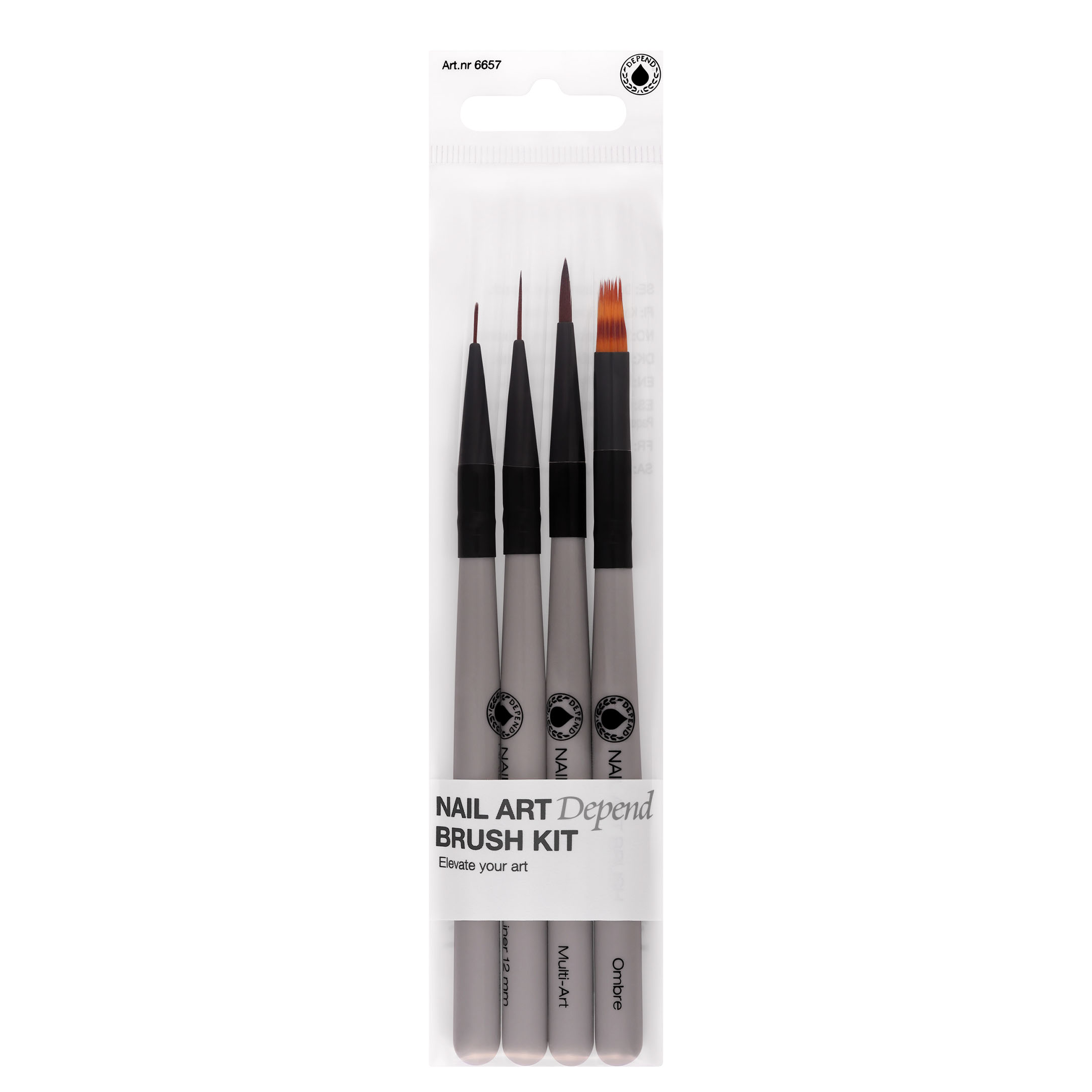 Depend Nail Art Brush Kit 4 st