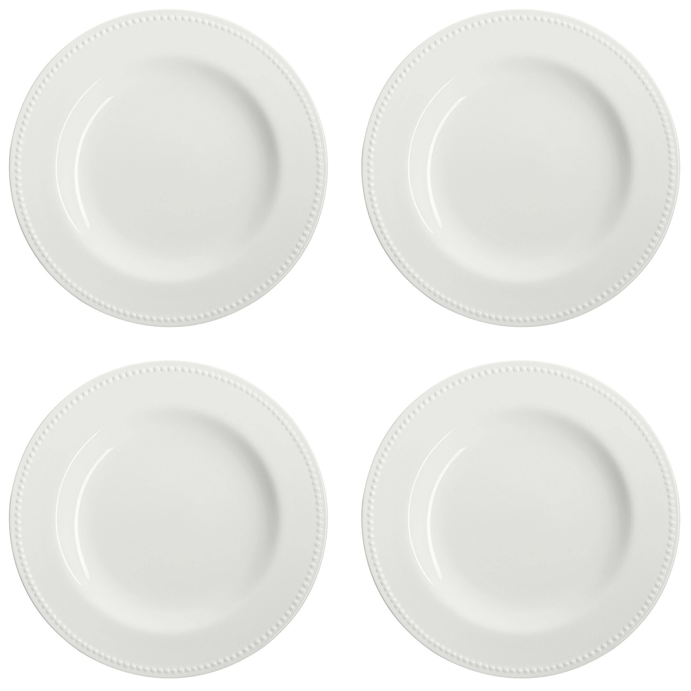 Scandi Living Dots tallrik 28 cm 4-pack, Cremevit