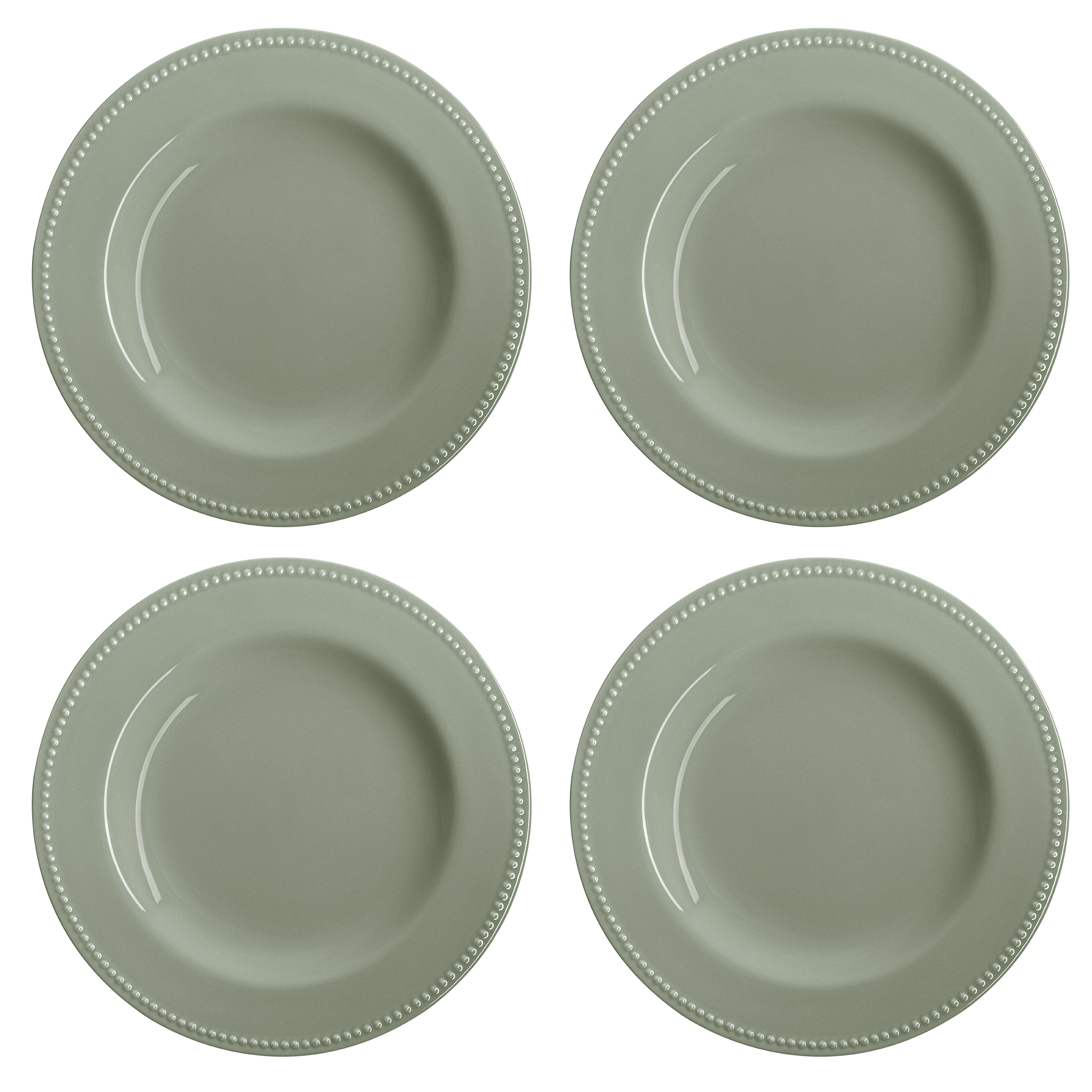 Scandi Living Dots tallrik 28 cm 4-pack, Grön