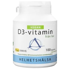 Helhetshälsa D3-vitamin vegan 75 µg 100 kapslar